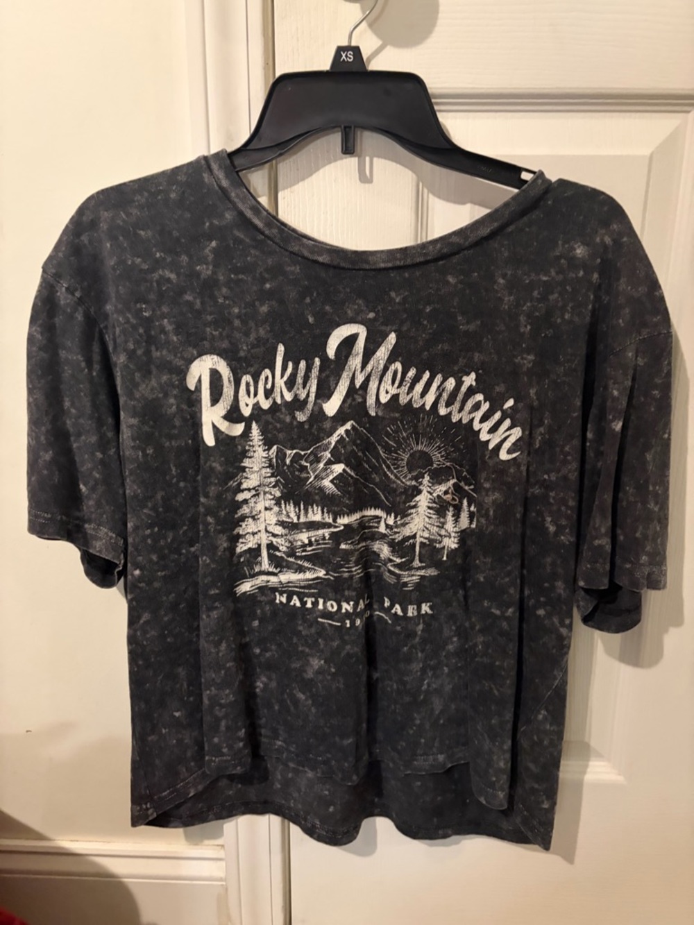 Rebellious One Black Washed Rocky Mountain Graphic Tee